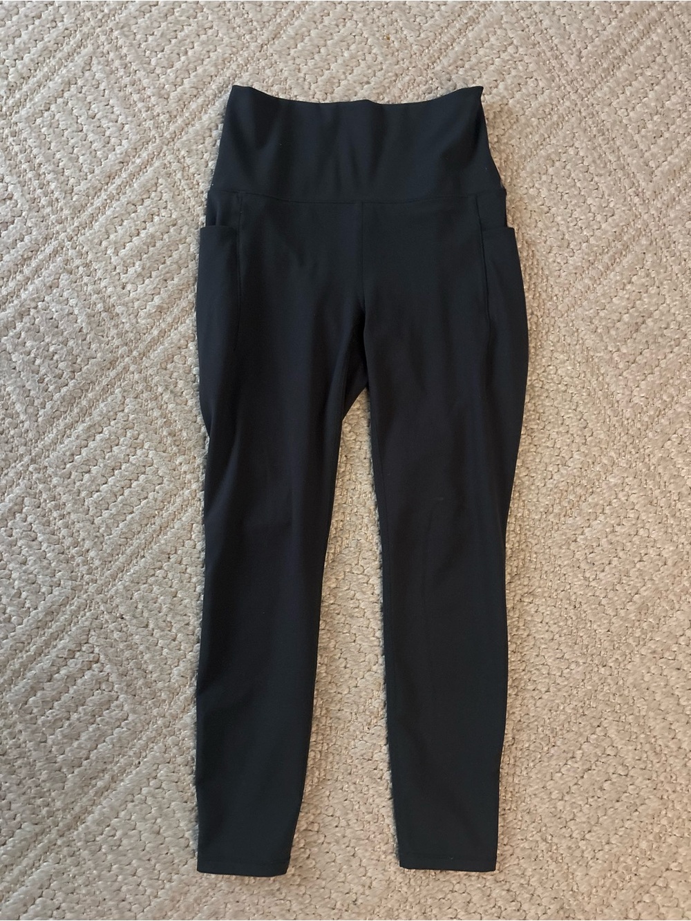 Spyder Dark Grey/Green High-Waist Leggings with Side Pockets